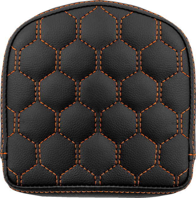 SADDLEMEN 0822-0585 RoadSofa™ Sissy Bar Pad - Honeycomb - Orange Stitching