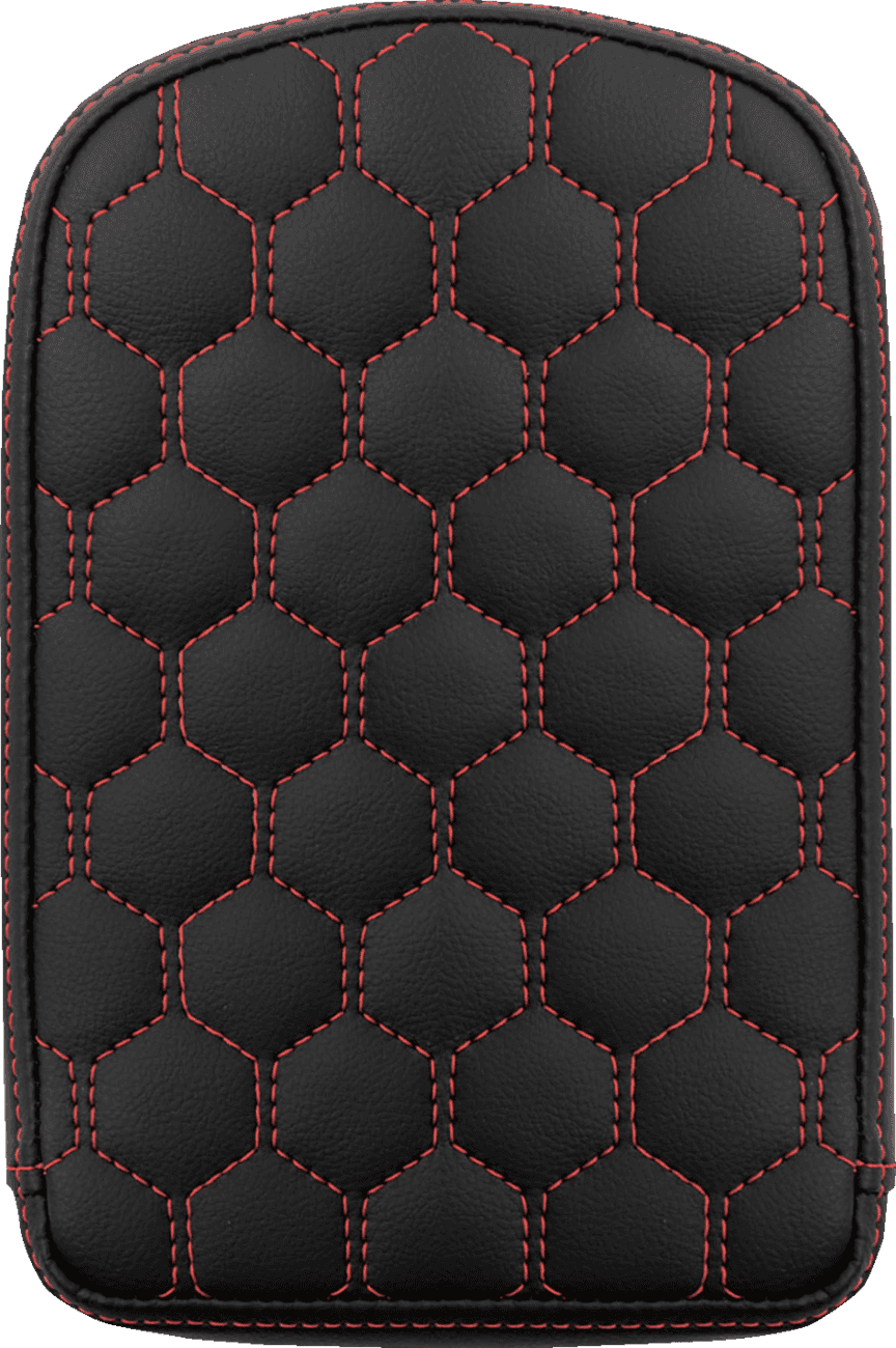 SADDLEMEN 0822-0588 RoadSofa™ Sissy Bar Pad - Honeycomb - Red Stitching