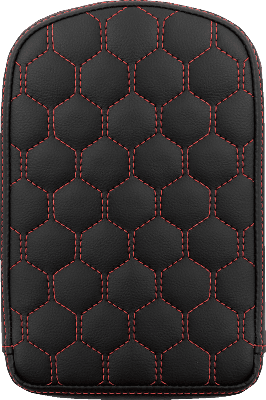 SADDLEMEN 0822-0588 RoadSofa™ Sissy Bar Pad - Honeycomb - Red Stitching