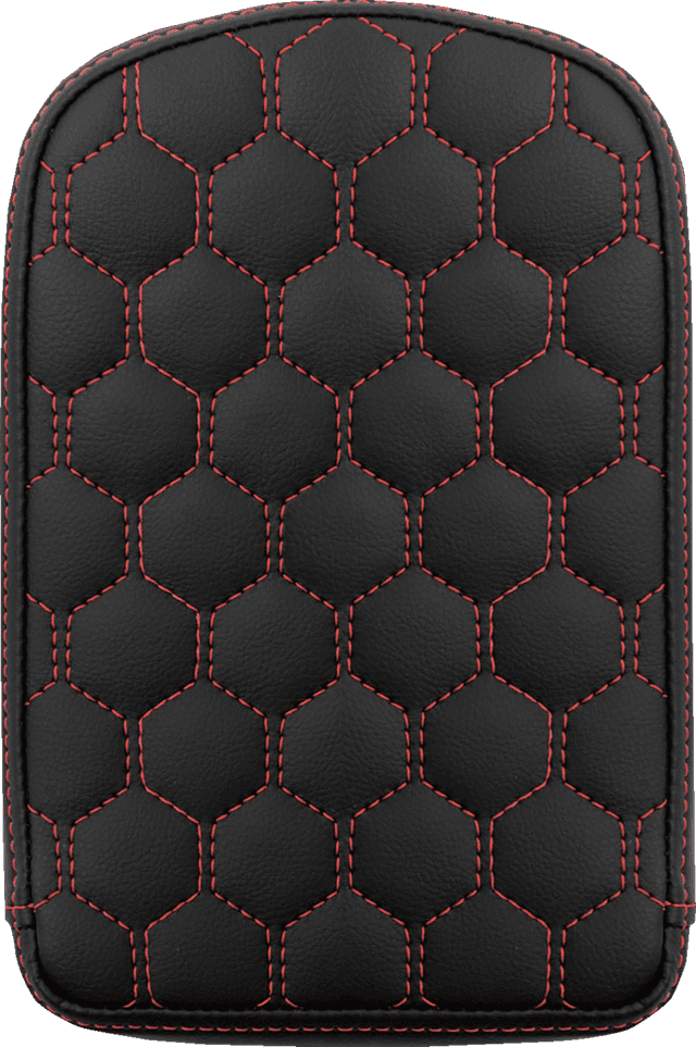 SADDLEMEN 0822-0588 RoadSofa™ Sissy Bar Pad - Honeycomb - Red Stitching