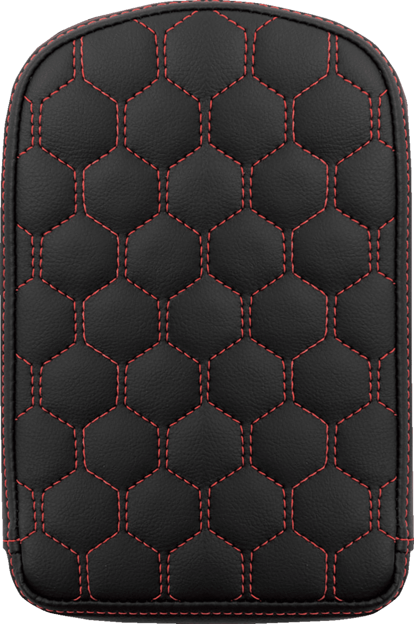 SADDLEMEN 0822-0588 RoadSofa™ Sissy Bar Pad - Honeycomb - Red Stitching