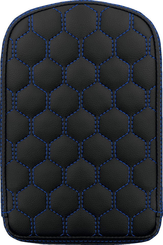 SADDLEMEN 0822-0589 RoadSofa™ Sissy Bar Pad - Honeycomb - Blue Stitching