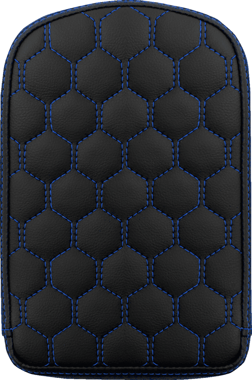 SADDLEMEN 0822-0589 RoadSofa™ Sissy Bar Pad - Honeycomb - Blue Stitching