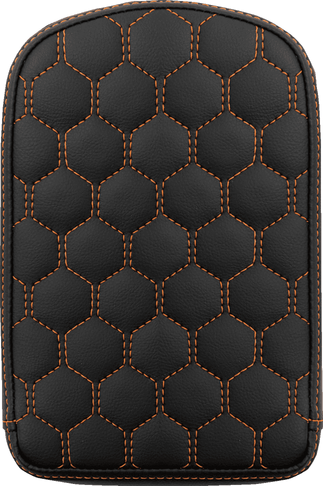 SADDLEMEN 0822-0590 RoadSofa™ Sissy Bar Pad - Honeycomb - Orange Stitching