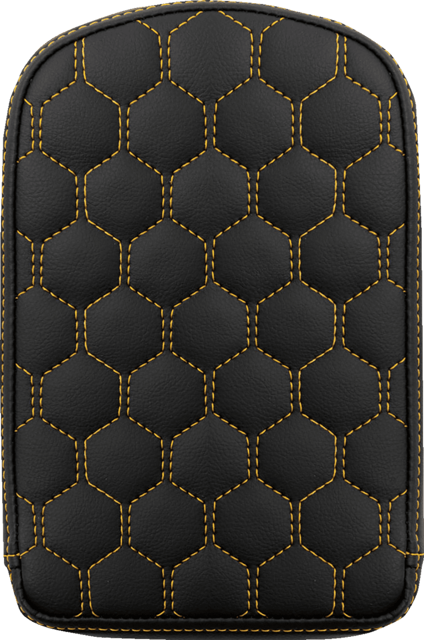 SADDLEMEN 0822-0591 RoadSofa™ Sissy Bar Pad - Honeycomb - Gold Stitching