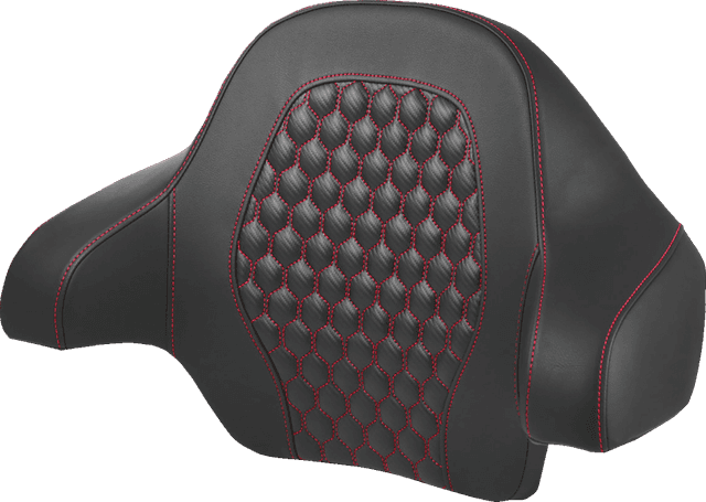 SADDLEMEN 0822-0593 Tour Pack Backrest Pad - Honeycomb - Red Stitching - FL '14-'24