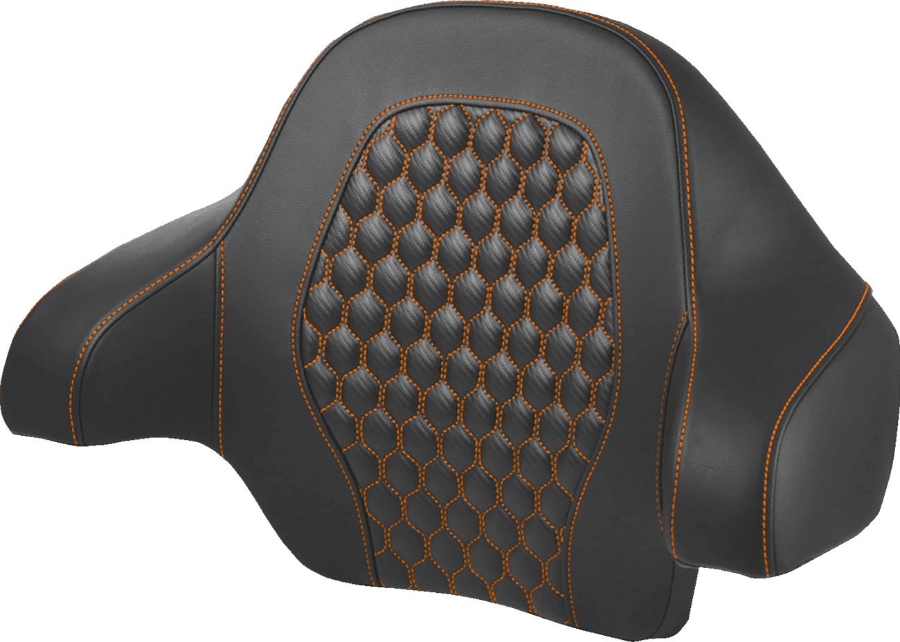 SADDLEMEN 0822-0595 Tour Pack Backrest Pad - Honeycomb - Orange Stitching - FL '14-'24