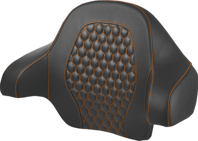 SADDLEMEN 0822-0595 Tour Pack Backrest Pad - Honeycomb - Orange Stitching - FL '14-'24