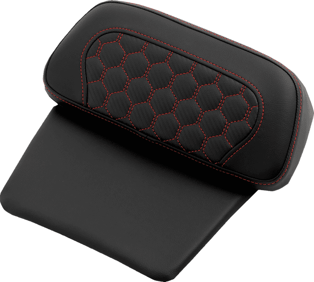 SADDLEMEN 0822-0598 Chopped Tour Pak Pad - Honeycomb - Red Stitching - FLH/FLT '14-'26