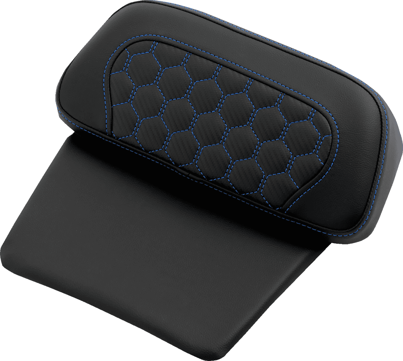 SADDLEMEN 0822-0599 Chopped Tour Pak Pad - Honeycomb - Blue Stitching - FLH/FLT '14-'26