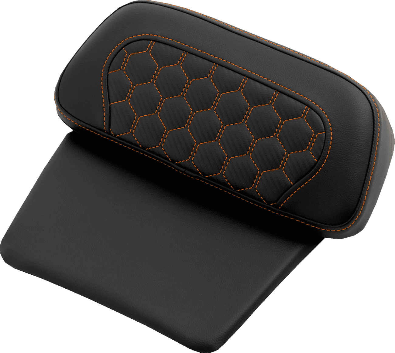 SADDLEMEN 0822-0600 Chopped Tour Pak Pad - Honeycomb - Orange Stitching - FLH/FLT '14-'26
