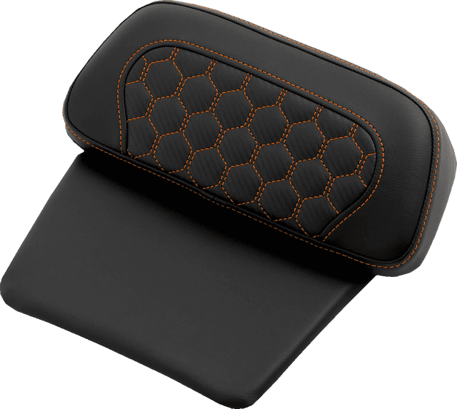 SADDLEMEN 0822-0600 Chopped Tour Pak Pad - Honeycomb - Orange Stitching - FLH/FLT '14-'26