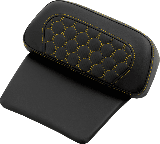 SADDLEMEN 0822-0601 Chopped Tour Pak Pad - Honeycomb - Gold Stitching - FLH/FLT '14-'26