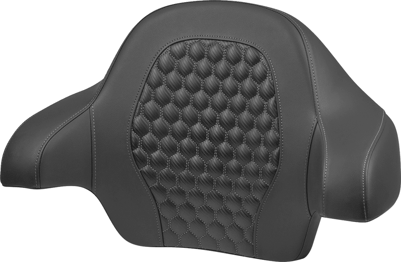 SADDLEMEN 0822-0603 Tour Pack Backrest Pad - Honeycomb - Gray Stitching - FLH/FLT '14-'24