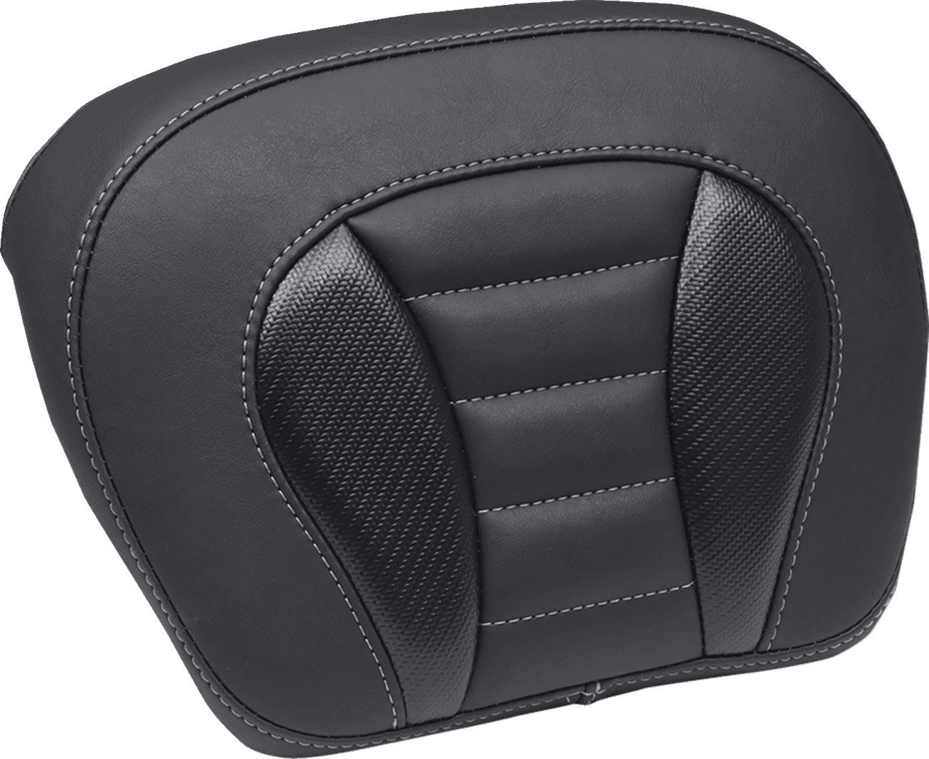 MUSTANG 0822-0608 Deluxe Chopped Tour-Pak® Sissy Bar Pad - Black w/ Gunmetal Stitch - Touring
