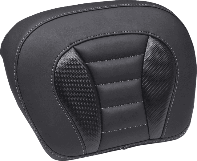 MUSTANG 0822-0608 Deluxe Chopped Tour-Pak® Sissy Bar Pad - Black w/ Gunmetal Stitch - Touring — image 1 of 2