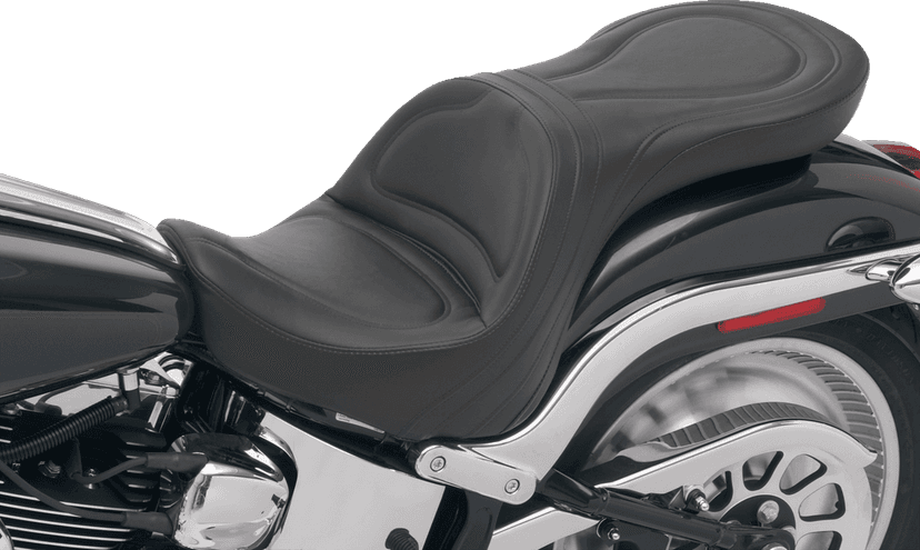 SADDLEMEN 8250JS Seat - Explorer™ - Without Backrest - Stitched - Black - FXSTD '00-'07 — image 2 of 2