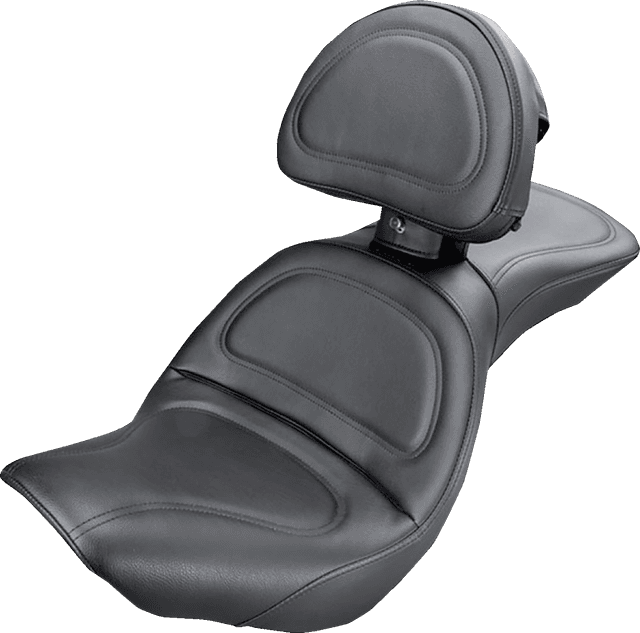 SADDLEMEN 83G52JS Seat - Explorer™ - With Backrest - Stitched - Black - FXDWG '96-'03