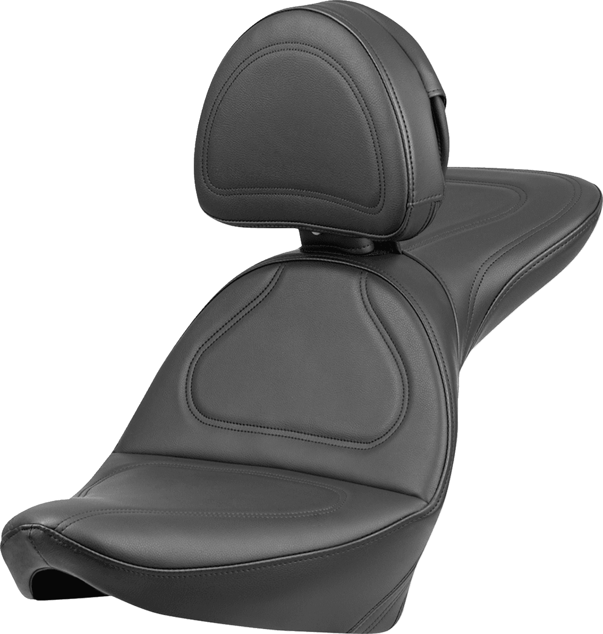 SADDLEMEN 8852JS Seat - Explorer™ - With Backrest - Stitched - Black - FXST/FLST '84-'99