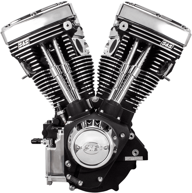 S&S CYCLE 0901-0197 V111 Long-Block Engine - Wrinkle Black - '84-'99 Custom Chasis w/Alternator Style Primary