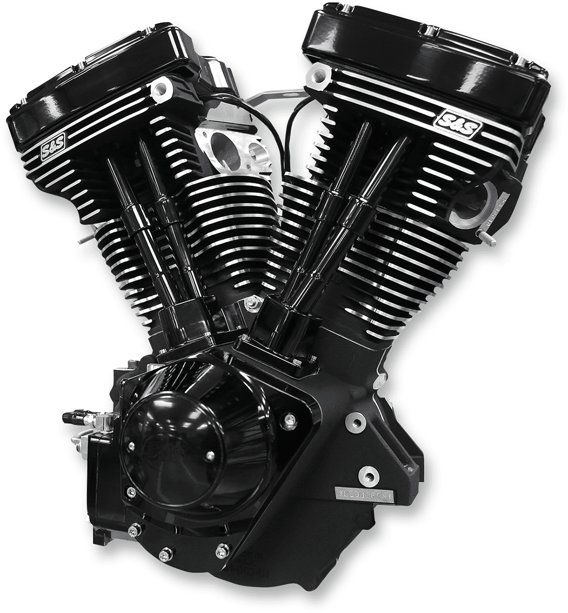 S&S CYCLE 0901-0208 V111 Long-Block Engine - Black Edition - '84-'99 Custom Chasis w/Alternator Style Primary