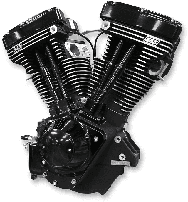 S&S CYCLE 0901-0208 V111 Long-Block Engine - Black Edition - '84-'99 Custom Chasis w/Alternator Style Primary