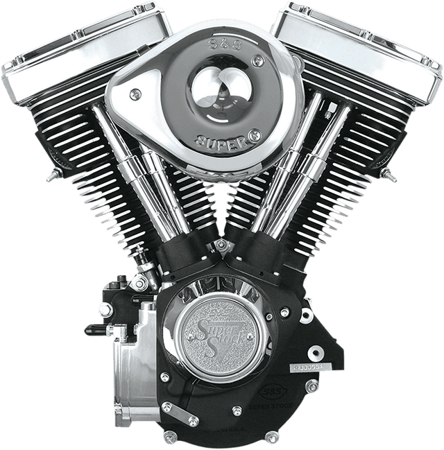 S&S CYCLE 0901-0230 V80 Series Engine - Wrinkle Black - Custom Frame | Evolution Big Twin