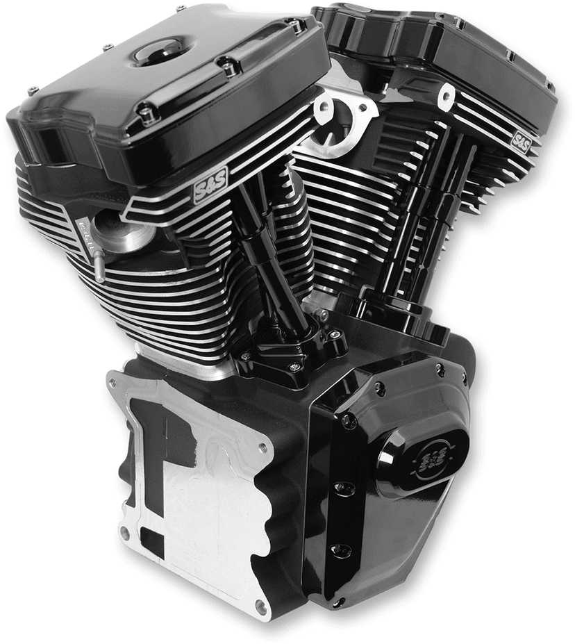 S&S CYCLE 0901-0241 T124 Long Block Engine - Black - FXD | FXDWG