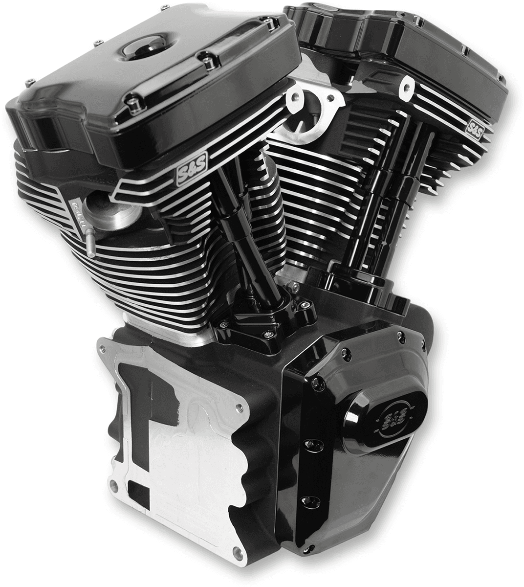 S&S CYCLE 0901-0243 T124 Long Block Engine - Black - Touring | Dyna
