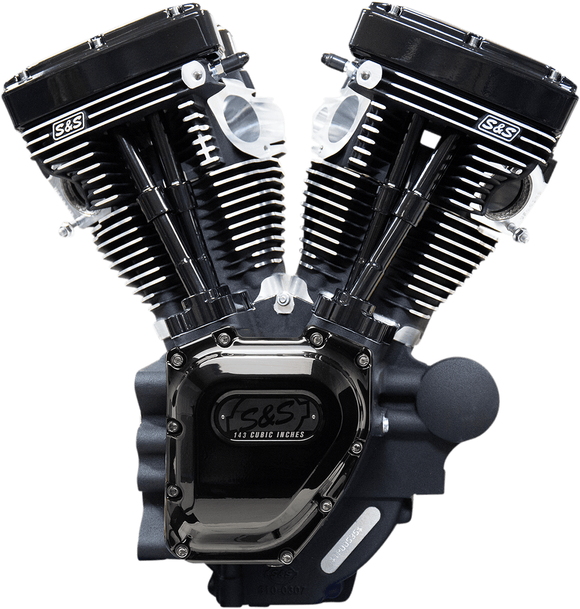 S&S CYCLE 0901-0253 T143 Long Block Engine - Black Edition - Touring