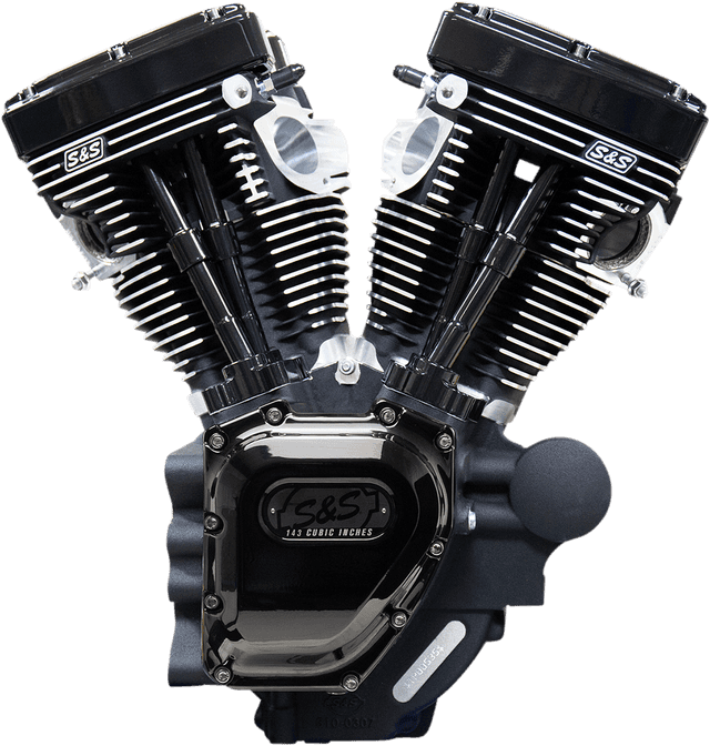 S&S CYCLE 0901-0253 T143 Long Block Engine - Black Edition - Touring