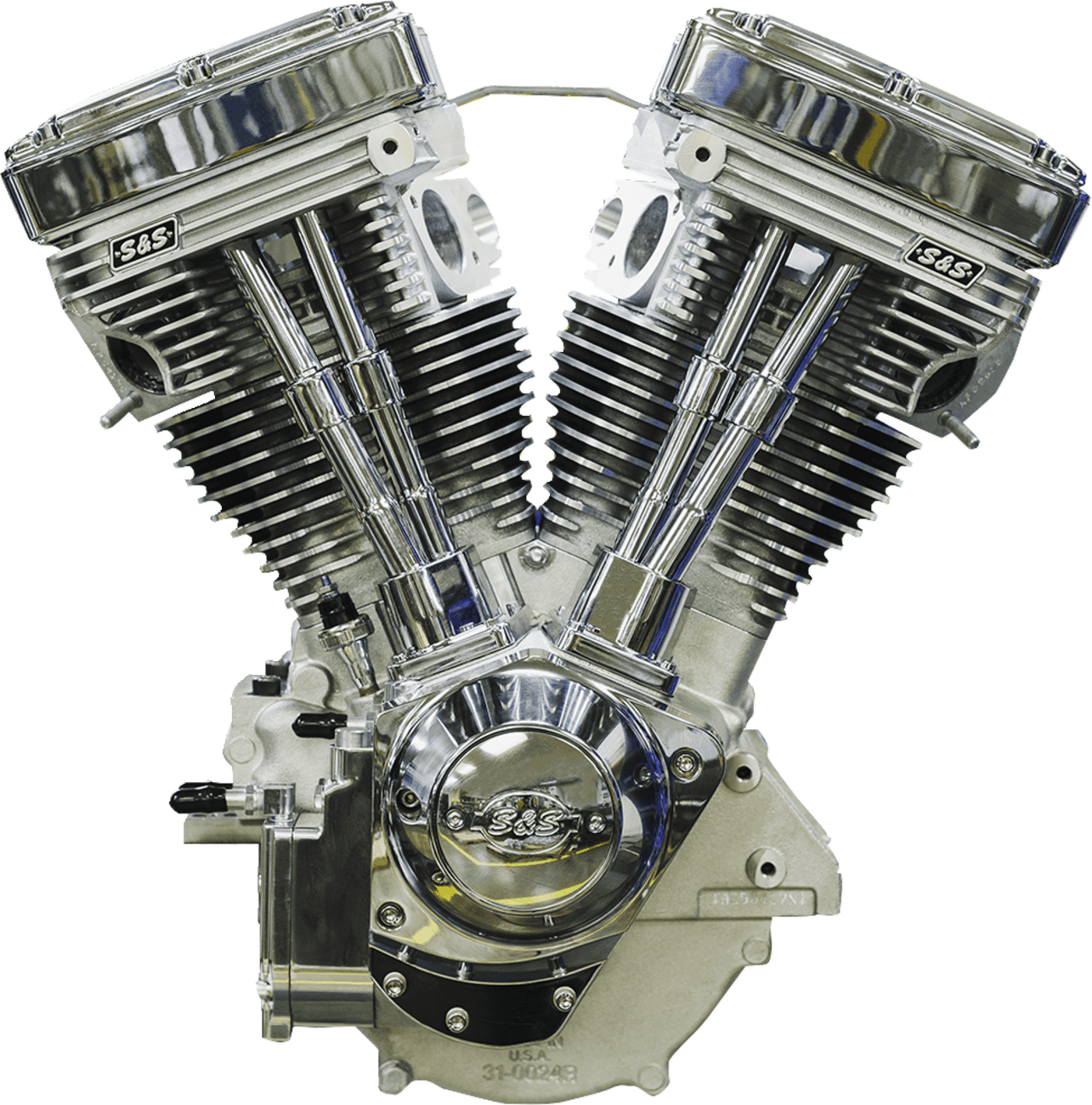 S&S CYCLE 0901-0256 V111 Long-Block Engine- Natural - 84-'99 Custom Chasis w/Alternator Style Primary