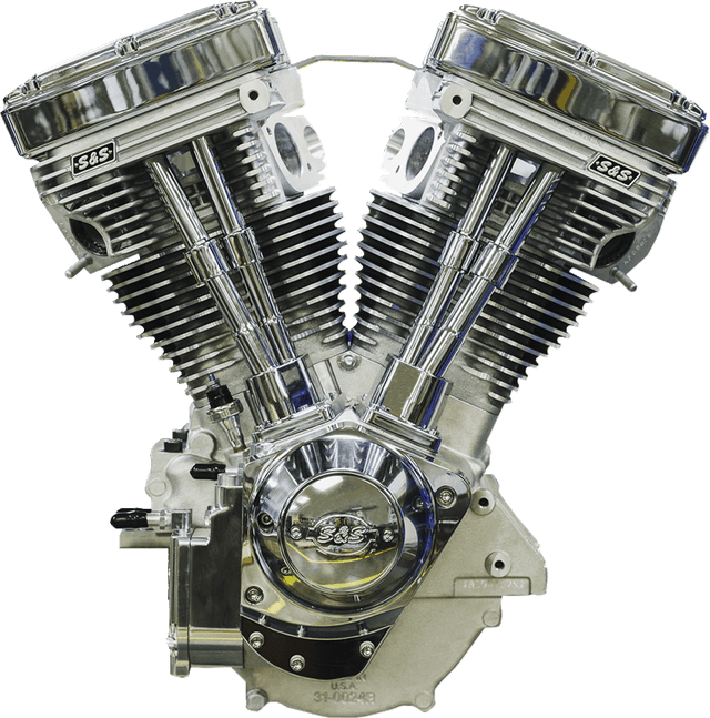 S&S CYCLE 0901-0256 V111 Long-Block Engine- Natural - 84-'99 Custom Chasis w/Alternator Style Primary — image 1 of 7