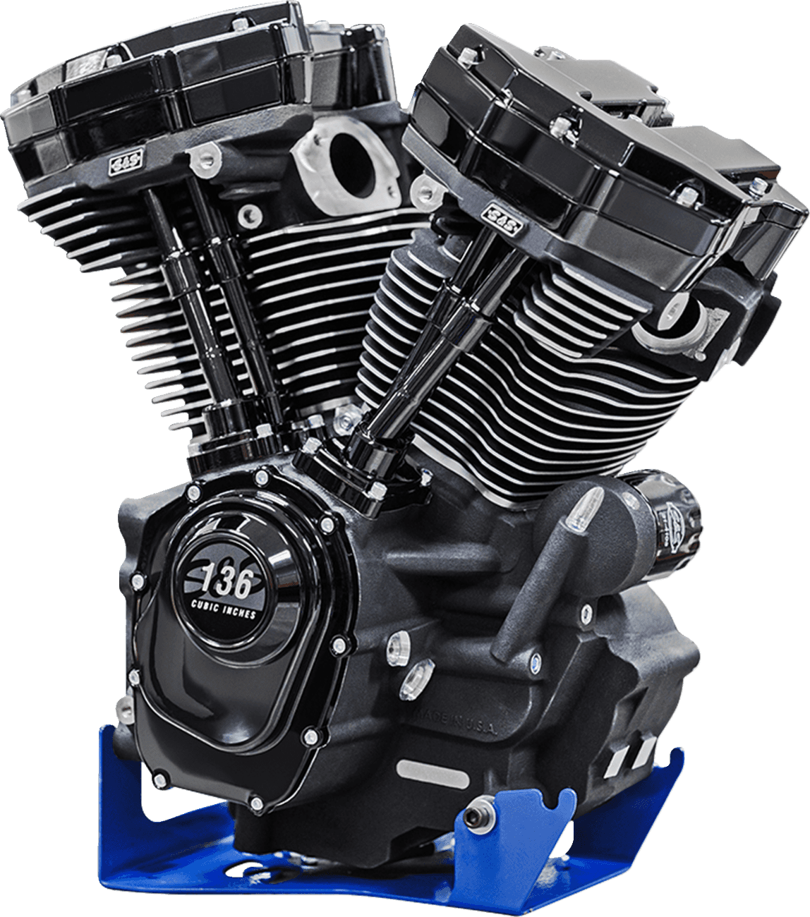 S&S CYCLE 0901-0264 MK136 Black Edition Engine - 550G Gear Drive - Oil Cooled - Race Only - M8 Touring