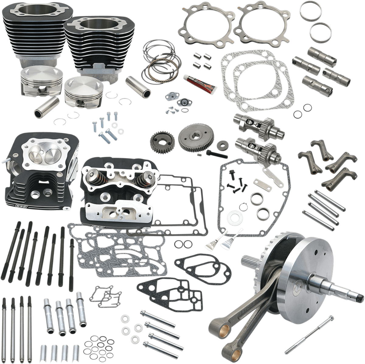 S&S CYCLE 0903-0951 124" Hot Set Up® - Big Bore/Stroker - Wrinkle Black - 96/103/110A Twin Cam