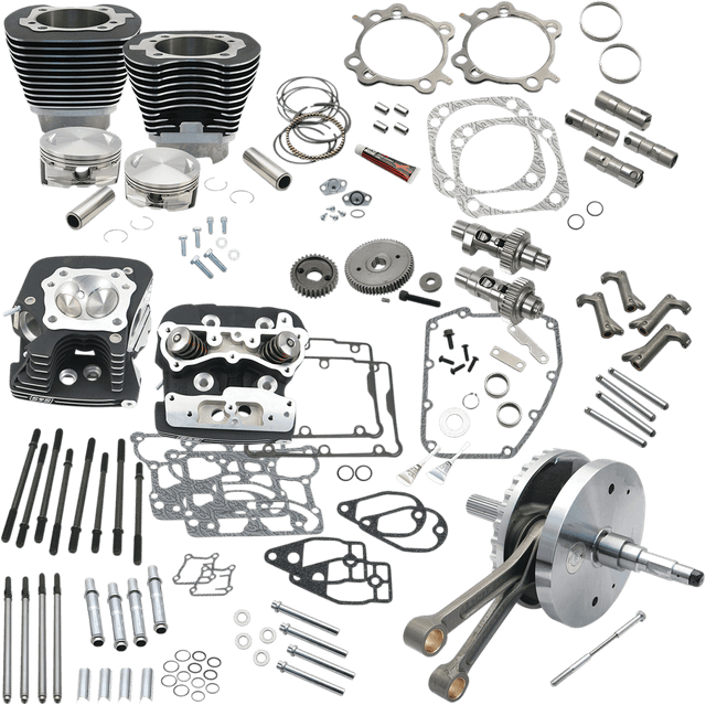 S&S CYCLE 0903-0951 124" Hot Set Up® - Big Bore/Stroker - Wrinkle Black - 96/103/110A Twin Cam