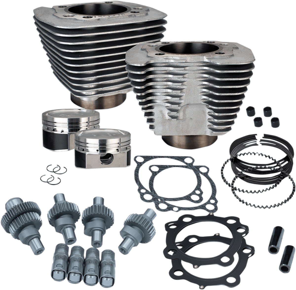 S&S CYCLE 0903-1301 Hooligan Kit - 883 cc to 1200 cc - Silver Powdercoat - Sportster
