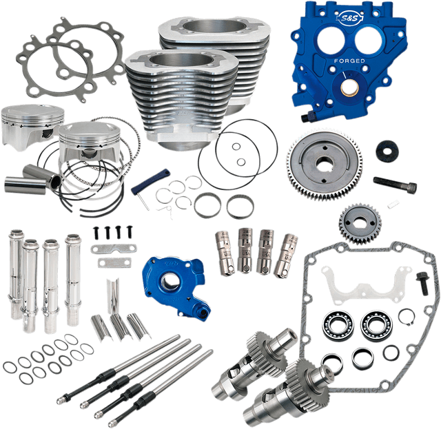 S&S CYCLE 0904-0027 100" Power Package - 585GE - Gear Drive - Silver - Twin Cam 88