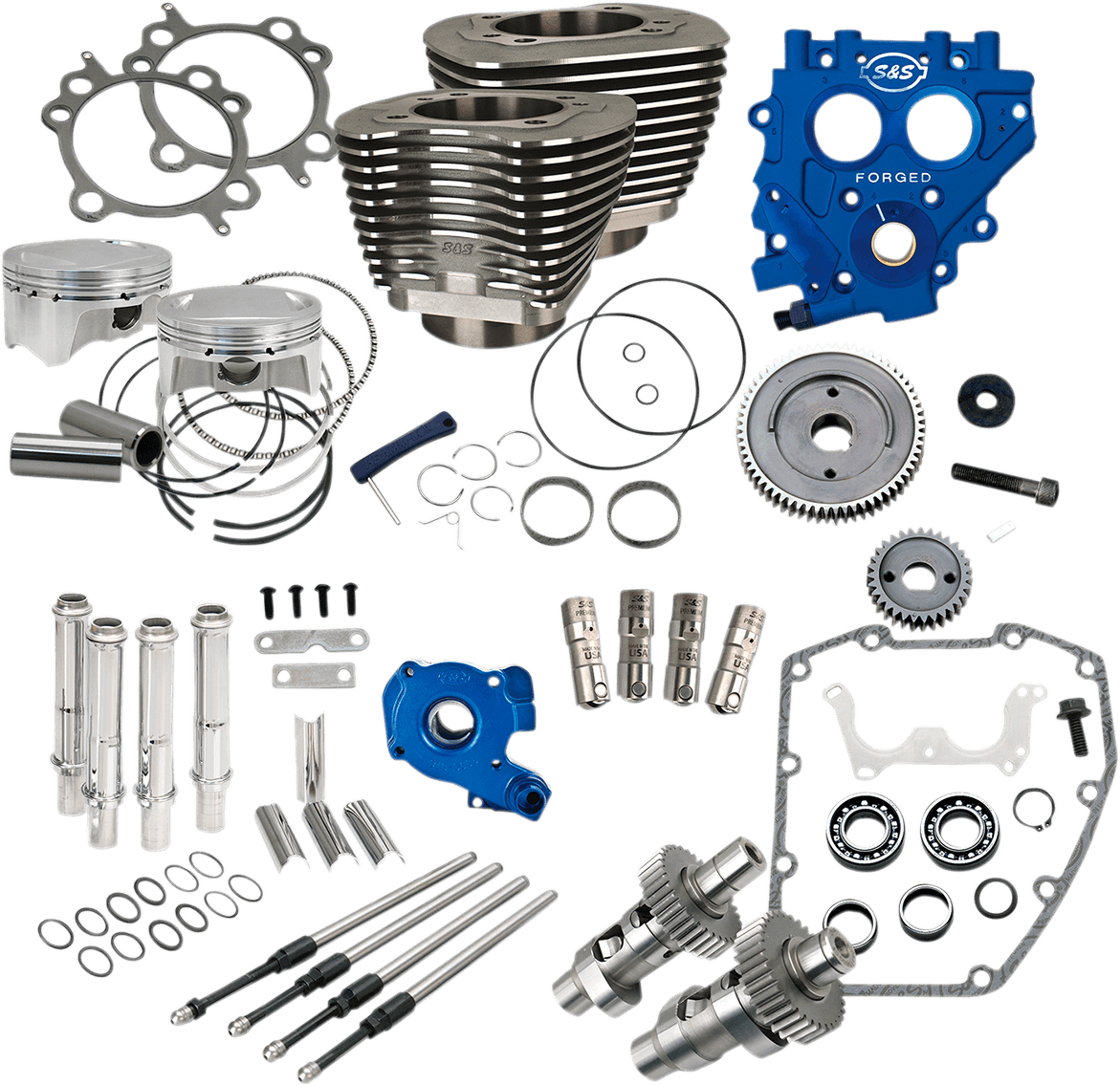 S&S CYCLE 0904-0028 100" Power Package - 585GE - Gear Drive - Wrinkle Black - Twin Cam 88
