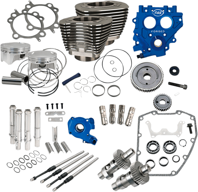 S&S CYCLE 0904-0028 100" Power Package - 585GE - Gear Drive - Wrinkle Black - Twin Cam 88