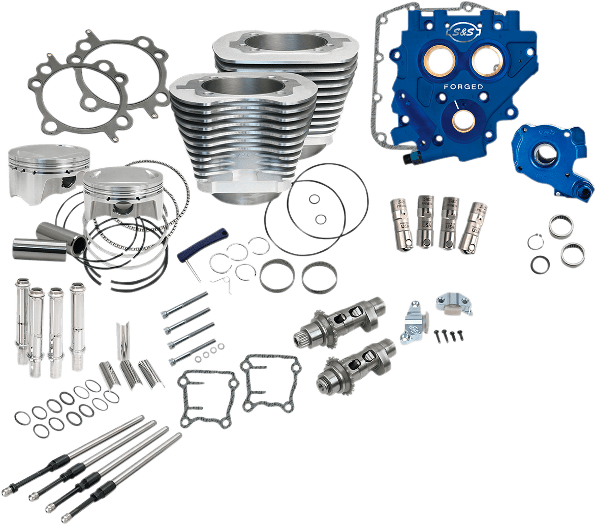 S&S CYCLE 0904-0029 110" Power Package Performance Kit - Chain Drive - Silver