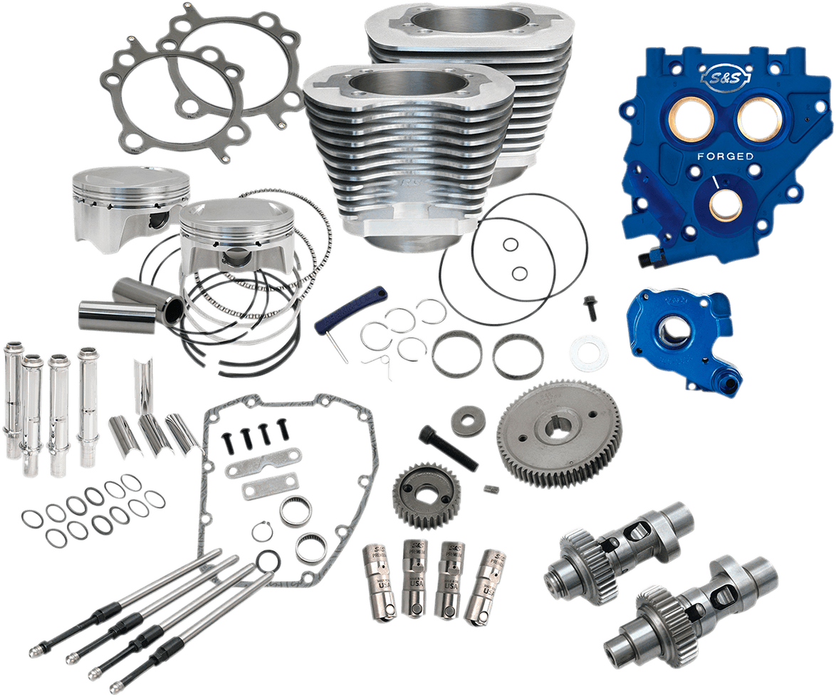 S&S CYCLE 0904-0031 110" Power Package Performance Kit - Gear Drive - Silver
