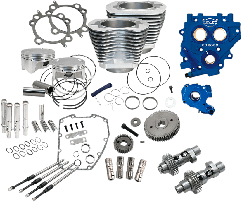 S&S CYCLE 0904-0031 110" Power Package Performance Kit - Gear Drive - Silver