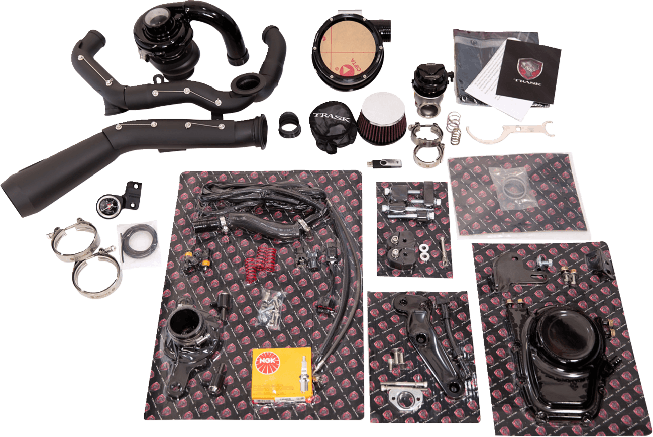 TRASK 0904-0096 Tornado Turbo Performance Kit - Black with Black Exhaust - M8