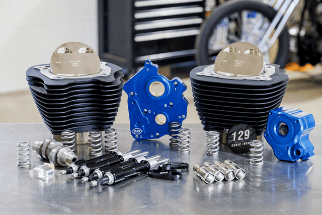 S&S CYCLE 0904-0106 129" Power Package Engine Performance Kit - Chain Drive - Oil Cooled - Non-Highlighted Fins - M8 — image 2 of 2