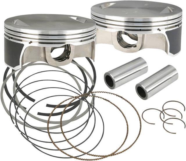 S&S CYCLE 0910-3658 Piston Kit - For Hot Set Up Kits® - 4.125" +0.010" - 111"/117"/124" Engine