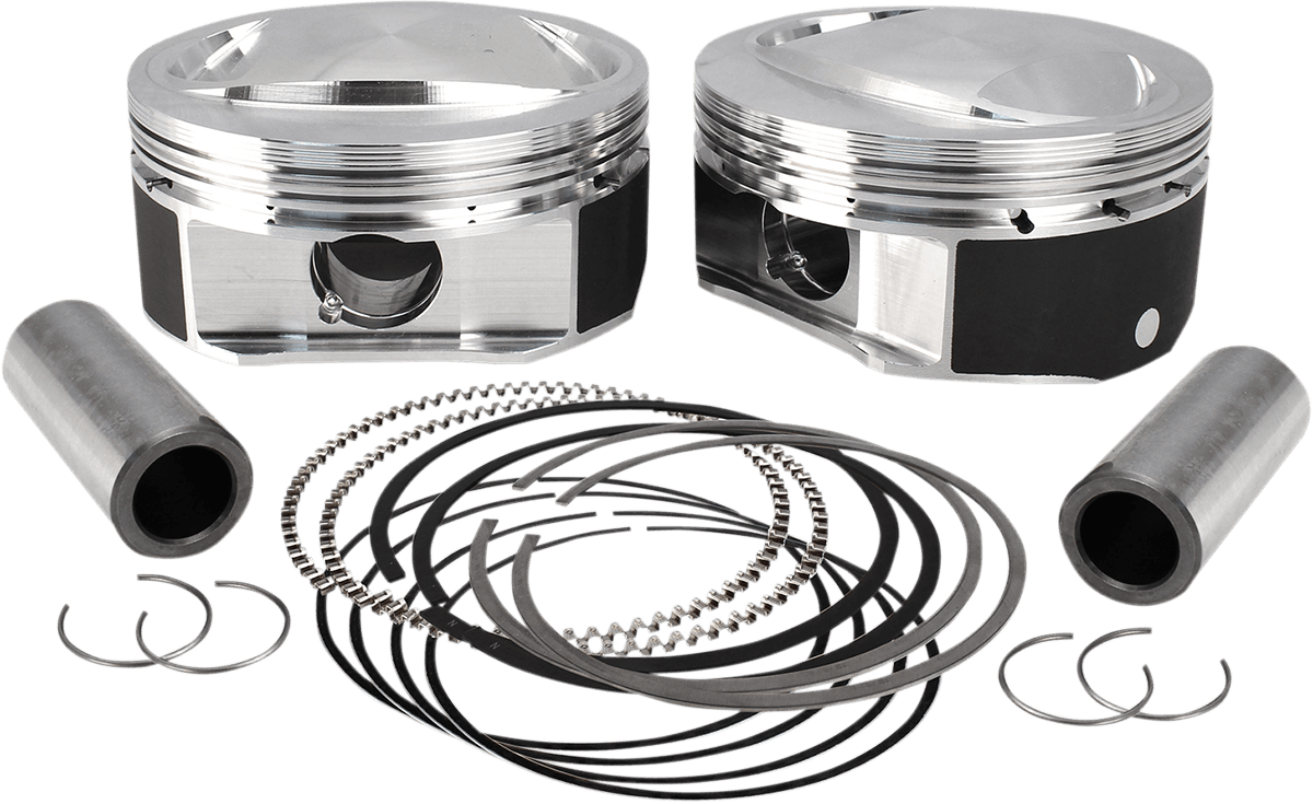 S&S CYCLE 0910-3979 High Compression Piston Kit - Standard - 110" Twin Cam CVO Motor