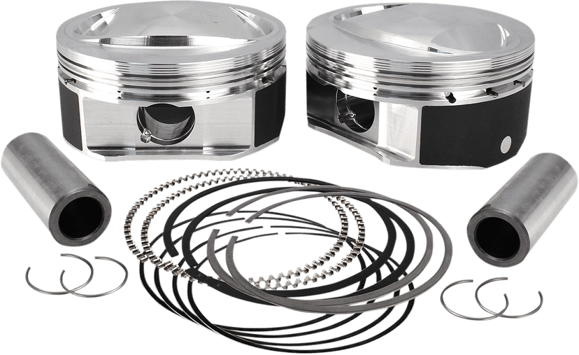 S&S CYCLE 0910-3980 High Compression Piston Kit - +0.010" - 110" Twin Cam CVO Motor