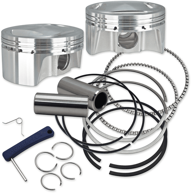 S&S CYCLE 0910-4524 Big Bore Forged Piston Kit - 3.937" Bore - 98" Twin Cam - Standard