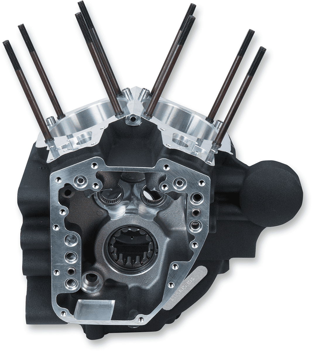 S&S CYCLE 0920-0157 Crankcase - 4.125" Bore w/Stock Bolt Pattern - Wrinkle Black - Dyna